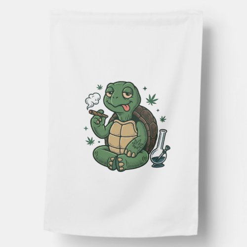 Vintage Stoner Turtle Vector Shirt Design_1 House Flag