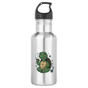 Vintage Stoner Turtle Vector Shirt Design_1 Stainless Steel Water Bottle