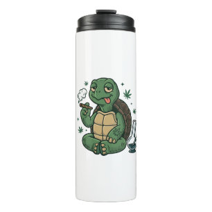 Vintage Stoner Turtle Vector Shirt Design_1 Thermal Tumbler