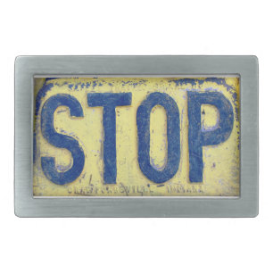 Vintage Stop Sign Belt Buckle