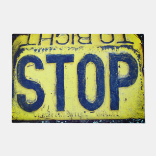 Vintage Stop Sign Doormat