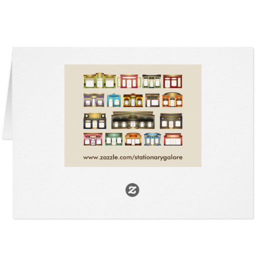 vintage stores greeting card (Back Horizontal)