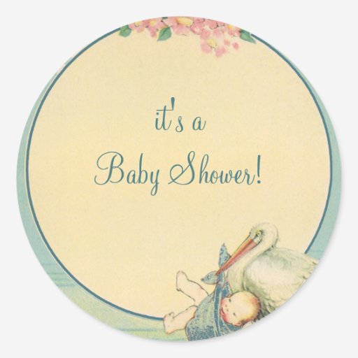Custom Vintage Stork Baby Baby Favors Templates Babyfavors4u