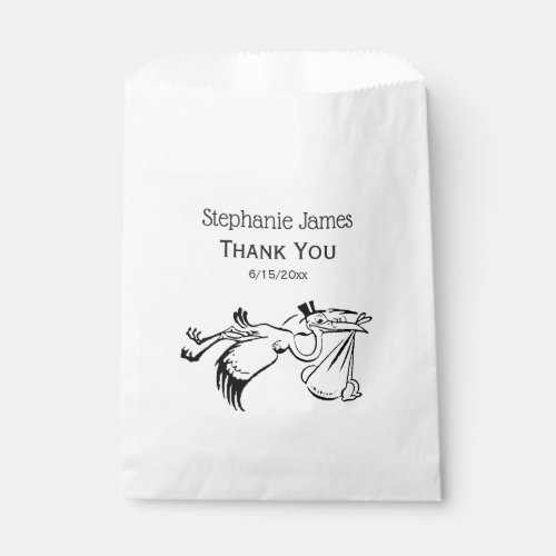 Vintage Stork Delivering a Baby 1 Favor Bag