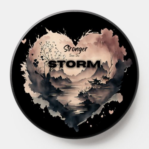 Vintage Stormy Heart Stay Strong Christian PopSocket