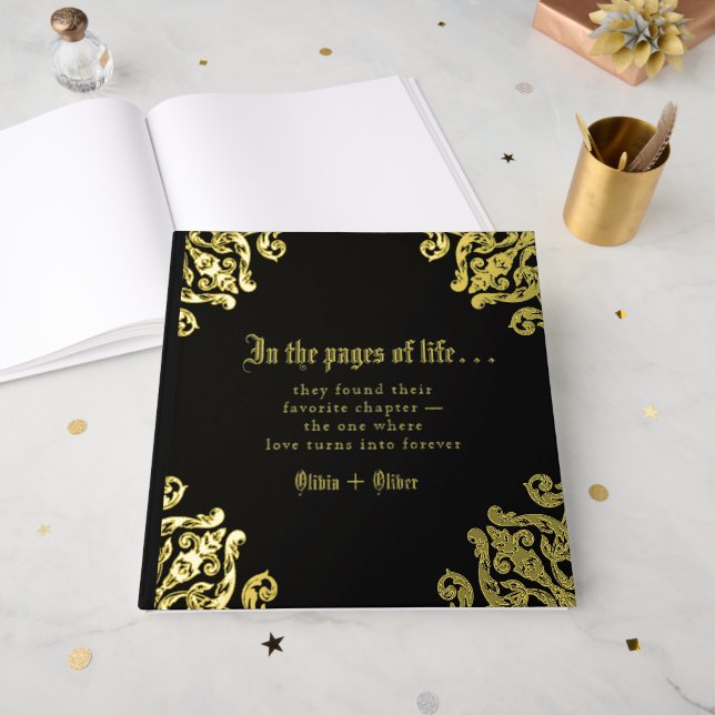 Vintage story fairy tale library book wedding (Front Open)