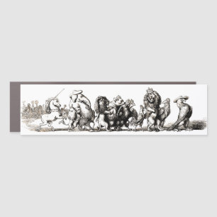 Vintage Storybook Animal Parade: Nursery Wall Art Car Magnet