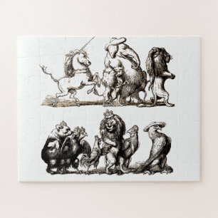 Vintage Storybook Animal Parade: Nursery Wall Art Jigsaw Puzzle