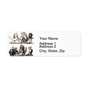 Vintage Storybook Animal Parade: Nursery Wall Art Label