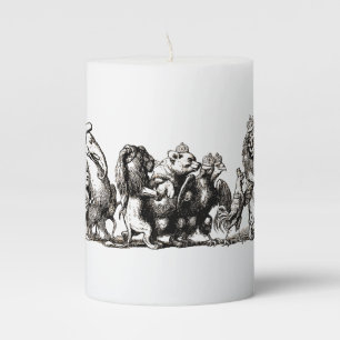 Vintage Storybook Animal Parade: Nursery Wall Art Pillar Candle