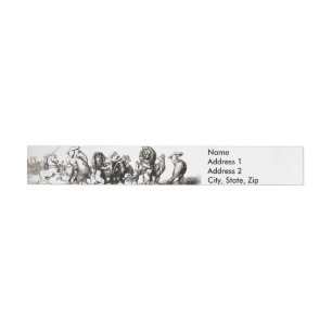 Vintage Storybook Animal Parade: Nursery Wall Art Wrap Around Address Label