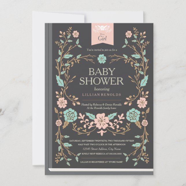 Vintage Storybook Baby Shower Invitation (Front)