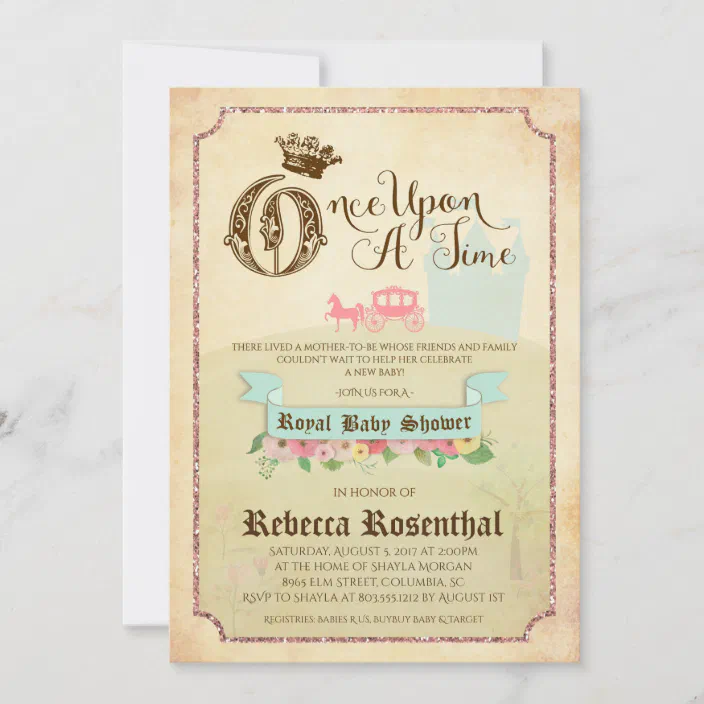 Vintage Storybook Baby Shower Invitation 5x7 Zazzle Com
