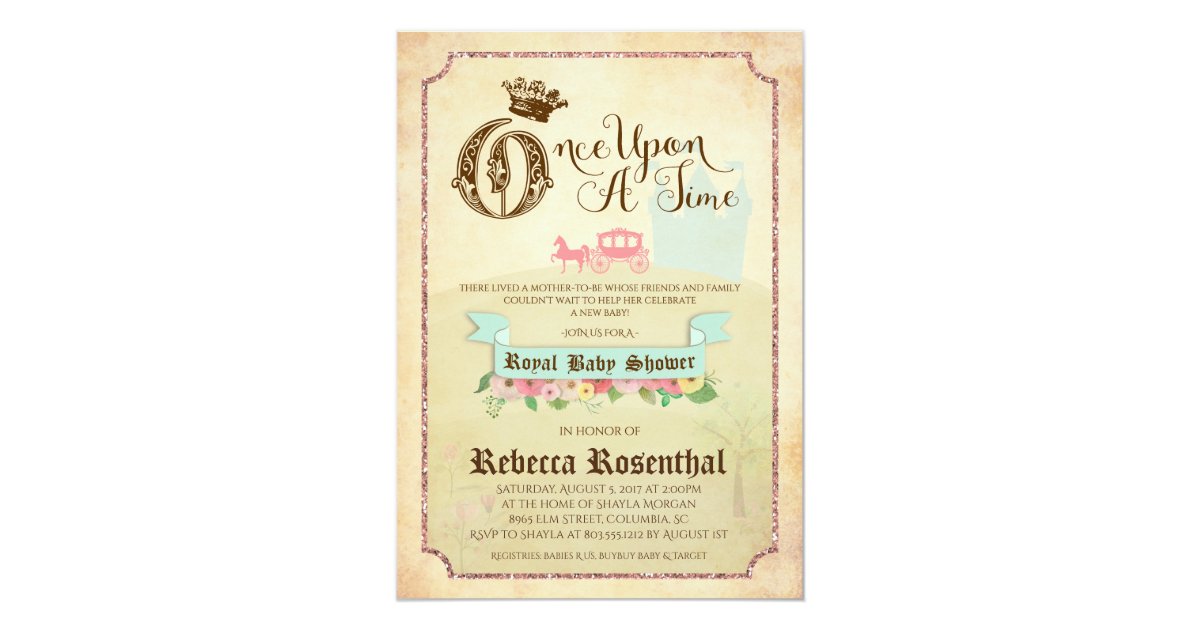 Vintage Storybook Baby Shower Invitation 5x7 Zazzle Com
