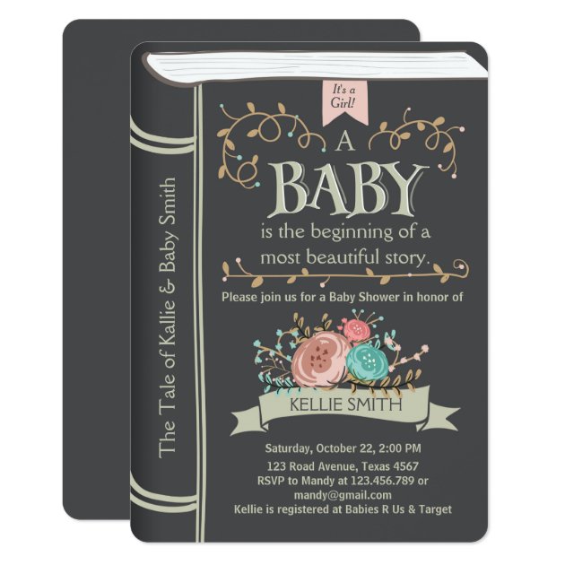 Vintage Storybook Baby Shower Invitation Unisex