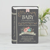 Vintage Storybook Baby shower invitation Unisex (Standing Front)