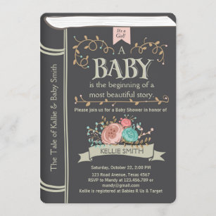 Vintage Storybook Baby shower invitation Unisex