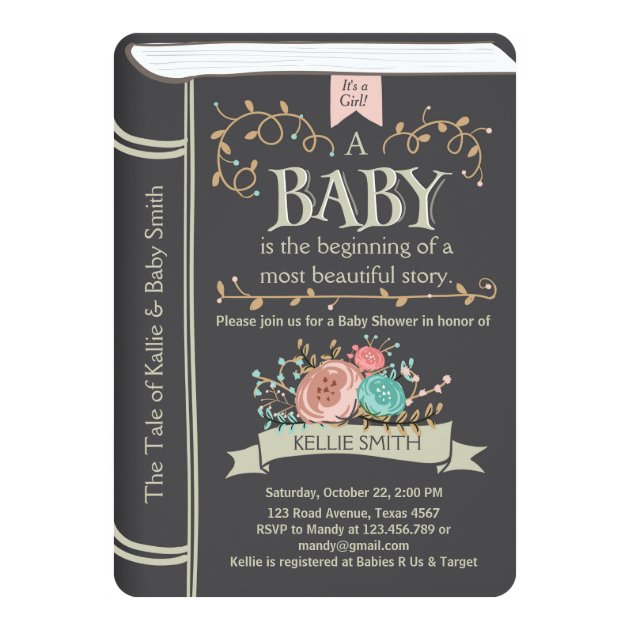 Vintage Storybook Baby Shower Invitation Unisex