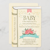 Vintage Storybook Baby shower invitation Yellow (Front/Back)