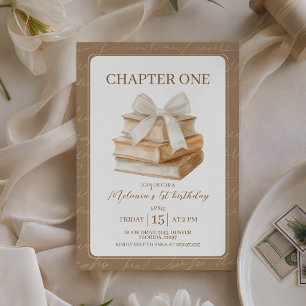 Vintage Storybook Chapter One 1st Birthday Invite