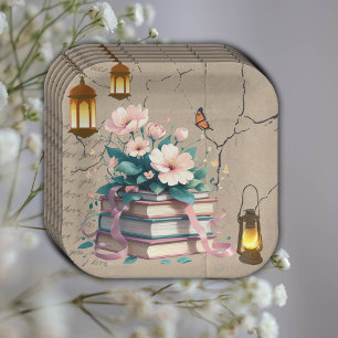 Vintage Storybook Floral Baby Shower Paper Plates