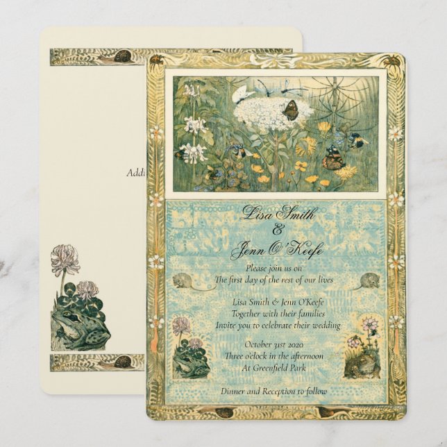 Vintage Storybook Forest Wedding Invitation (Front/Back)