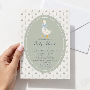 Vintage Storybook Goose Baby Shower Invitation