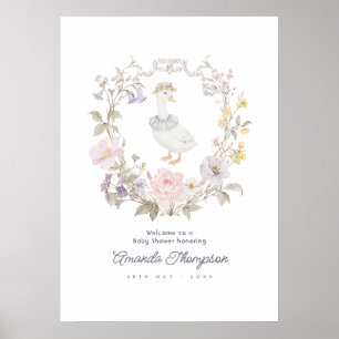 Vintage Storybook Nursery Cottagecore Baby Shower Poster