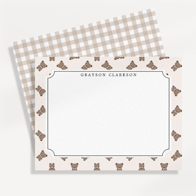Vintage Storybook Teddy Bear nursery Note Card (Creator Uploaded)