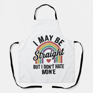 Vintage Straight But Kind Rainbow Pride Shirt_1 Apron