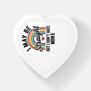 Vintage Straight But Kind Rainbow Pride Shirt_1 Paperweight