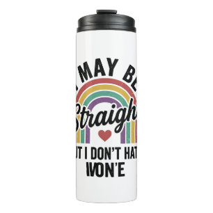 Vintage Straight But Kind Rainbow Pride Shirt_1 Thermal Tumbler