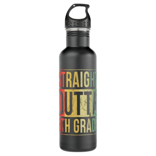 Vintage Straight Outta 8th Grade Graduation Grad Stainless Steel Water Bottle