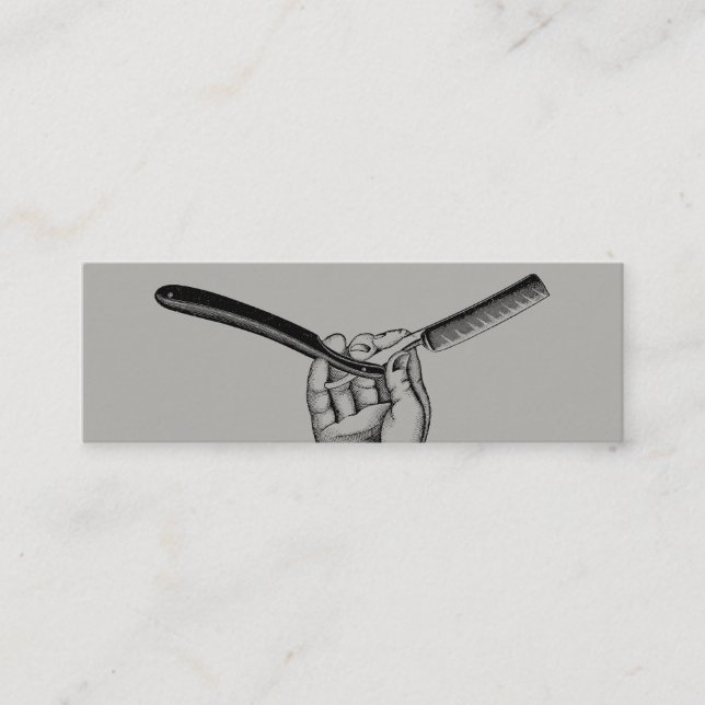 Vintage Straight Razor / Mini Business Card (Front)