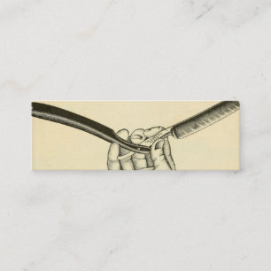 Vintage Straight Razor Mini Business Card