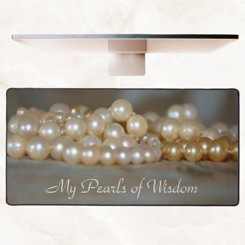 Vintage Strands of Pearls of Wisdom Photographic  Desk Mat