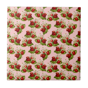 vintage strawberries ceramic tile