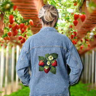 Vintage strawberries denim jacket