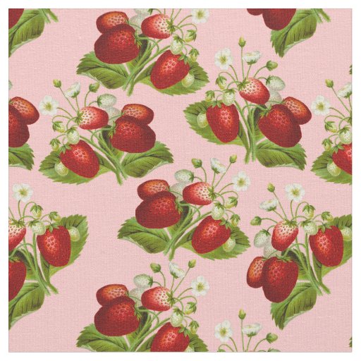 vintage strawberries fabric