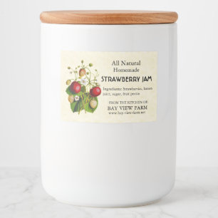 Vintage Strawberries Food Label