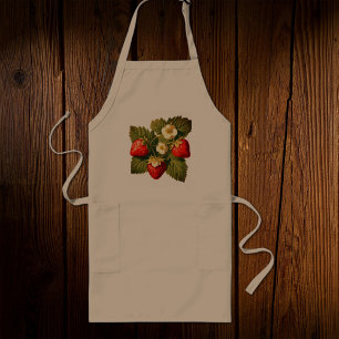 Vintage strawberries long apron