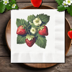 Vintage strawberries napkins