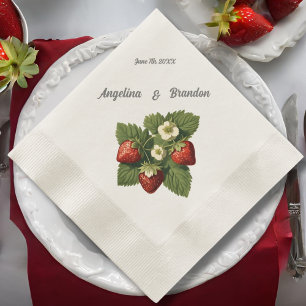 Vintage strawberries - orchard wedding napkins