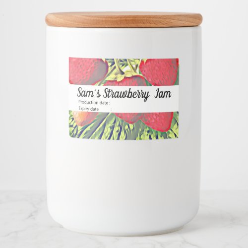 Vintage strawberries _ personalized Jam Food Label
