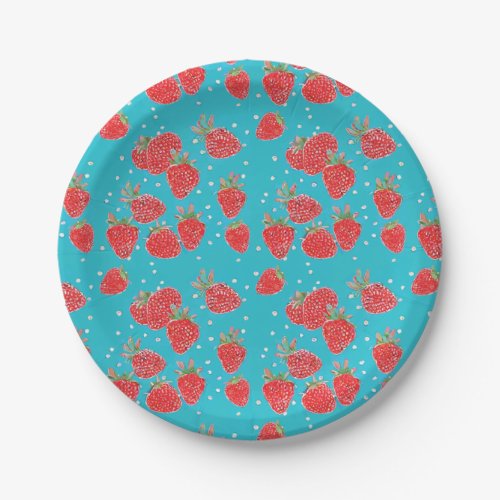 Vintage Strawberries themed  Paper Plates