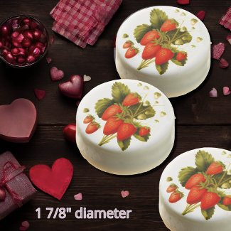 Vintage strawberries with green leaves
