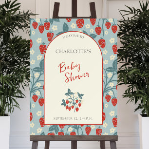 Vintage Strawberry Baby Shower Welcome Sign