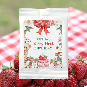 Vintage Strawberry Berry First Birthday  Lemonade Drink Mix