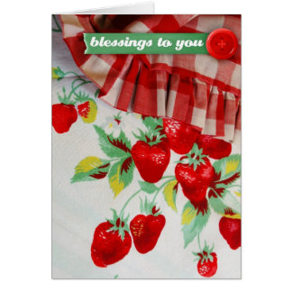 Vintage Strawberry Blessings - "Blessings to You"
