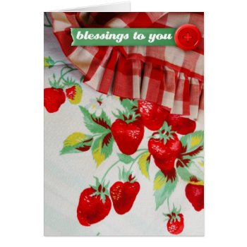 Vintage Strawberry Blessings - "blessings To You" by JustBeeNMeBoutique at Zazzle